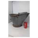 Galvanized coal bucket.