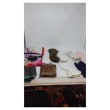 7 Pairs of ladies dress gloves, 4 scarves,