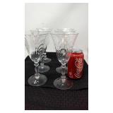 6 Cambridge elegant crystal stemware.