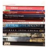 Assorted books on Asian culture and decorating,