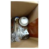 Box lot of home repair items, lights work,