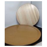 2 wooden lazy Susan