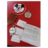 Mickey Mouse club pin, map measure and magnetic