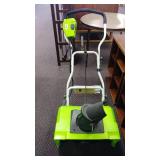 Greenworks electric snowblower. Appears slighty