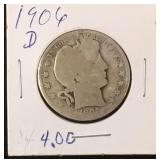 1906-D Barber half dollar