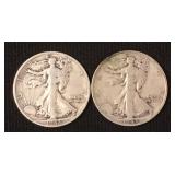 2 1943-S Walking Liberty half dollars