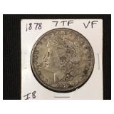 1878 Morgan silver dollar