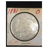 1881-O Morgan silver dollar