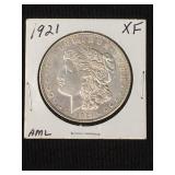 1921 Morgan silver dollar