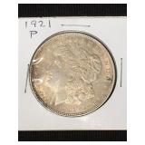 1921 Morgan silver dollar