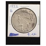 1922-S Peace silver dollar