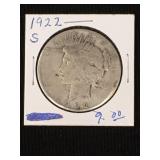 1922-S Peace silver dollar