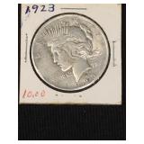 1923 Peace silver dollar