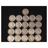 21 Indian Head/Buffalo nickels,