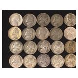 20 Wartime Jefferson nickels,