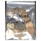 Approx 40 Indian Head cents.