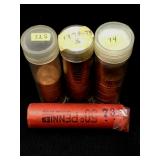 3 Tubes & 1 roll of Lincoln cents, as marked,