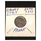 Illegible date Lincoln cent.