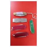 Small keychain knife, green swiss army knife