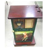 Golf themed end table. Approximately 13"x16"x36".