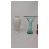 Wedgewood vase and Blenko art glass vase.