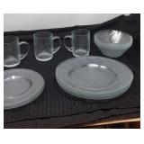 Coca-Cola glass dishes, 15 pieces. 4 dinner