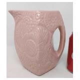 Niloak pottery pink floral pitcher. No cracks or