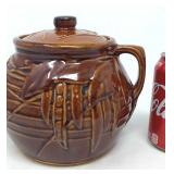 McCoy pottery brown bean pot. 1940