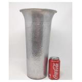 Aluminum vase, made in Italy. Approx 15" tall.