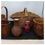 5 Decorative wicker baskets.