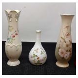 3 Bud vases, Lenox, Wedgewood, Victorian Garden.