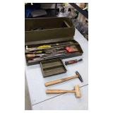 Metal tool box and contents.