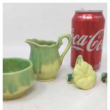 4 piece ceramic salt and pepper shakers, sugar