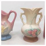 2 Hull pottery pieces, pitcher and vase. No