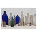 Assorted antique bottles, medicine, perfume, etc.