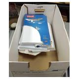 Large box of office paper, files, envelopes, etc.