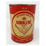 Cardboard oil can full of Duralene 15W40 motor oil