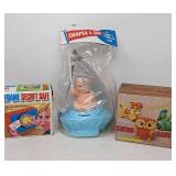 Diaper U. Bank. Plastic. Paper mache saving bank.