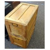 2 oak file cabinet drawers.