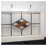 Antique stained glass window. Approx 15"x23".