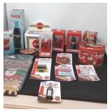 Coca-Cola collectibles. Radios, recipe box,