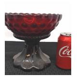 Ruby red 2-piece compote.