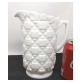 White milk glass pitcher.