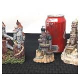 3 resin castle figurines. Very nice!