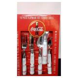 Coca-Cola flatware set. 16 pieces. New. A note