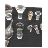 Crystal decanter stoppers. 9 pieces.