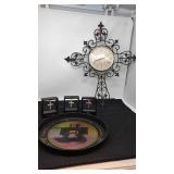 Singer manufacturing company tray and 3 crosses,