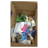 Box of household hardware items.