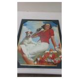 Coca-Cola advertising framed print. Approximately