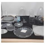 Assorted display items, Mirrored bases, domes,